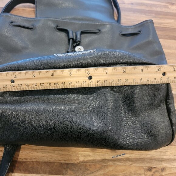Victoria Secret Black Faux Leather Backpack - Picture 4 of 12